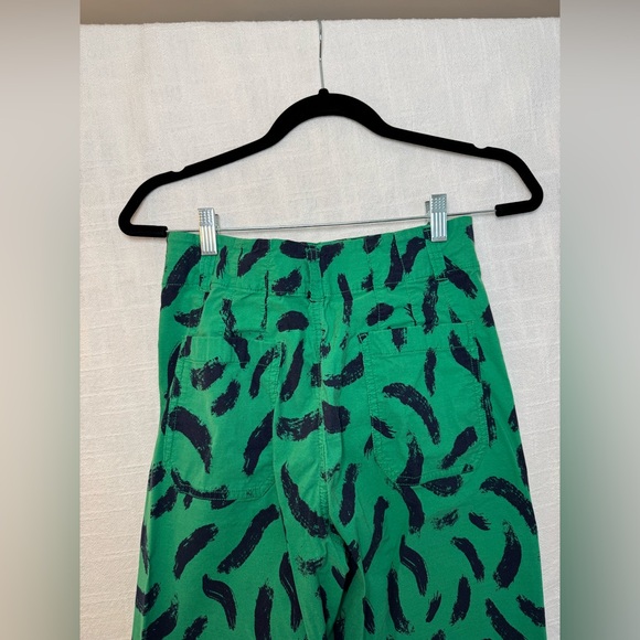 Maeve by Anthropologie-The Collette Green and Navy Artistic Pants - Picture 4 of 7